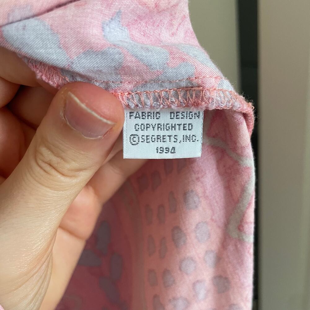 VTG 90s Sigrid Olsen Pink Abstract Print Button Down S Boho Retro Artsy Festival - Picture 7 of 13